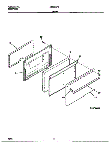 05 - Door parts for Frigidaire Range MEF305PBWC from AppliancePartsPros.com