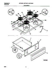 04 - Top / Drawer parts for Frigidaire Range MEF352CESA from AppliancePartsPros.com