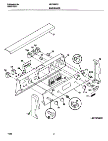 02 - Backguard parts for Frigidaire Range MEF368CGS2 from AppliancePartsPros.com