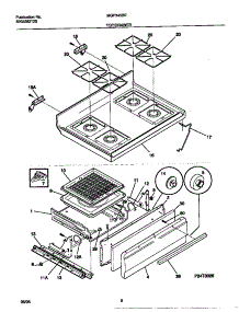 05 - Top / Drawer parts for Frigidaire Range MGF345BEWA from AppliancePartsPros.com