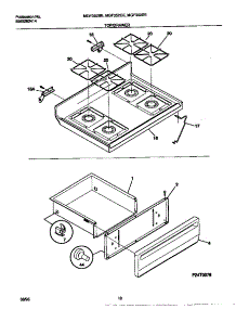 05 - Top / Drawer parts for Frigidaire Range MGF352BEWA from AppliancePartsPros.com