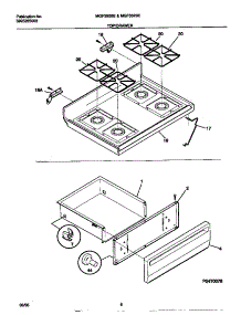 05 - Top / Drawer parts for Frigidaire Range MGF352BEWB from AppliancePartsPros.com