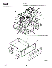 05 - Top / Drawer parts for Frigidaire Range MGF355BEWC from AppliancePartsPros.com