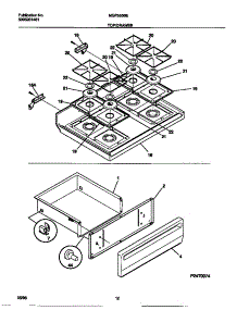 06 - Top / Drawer parts for Frigidaire Range MGF355BEWB from AppliancePartsPros.com