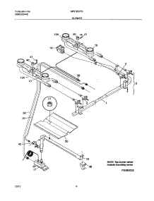 05 - Burner parts for Frigidaire Range MPF303PGDH from AppliancePartsPros.com
