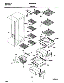 05 - Shelves parts for Frigidaire Refrigerator MRS20HRAWA from AppliancePartsPros.com