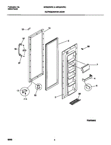 03 - Refrigerator Door parts for Frigidaire Refrigerator MRS24WRCW1 from AppliancePartsPros.com