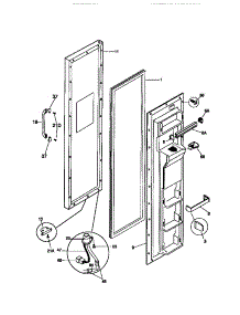 02 - Freezer Door parts for Frigidaire Refrigerator MRS22WRCW0 from AppliancePartsPros.com