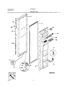 03 - Freezer Door parts for Frigidaire Refrigerator MRS26LGJQ3 from AppliancePartsPros.com