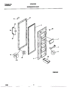 03 - Refrigerator Door parts for Frigidaire Refrigerator MRS24WSBW0 from AppliancePartsPros.com