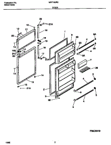 02 - Door parts for Frigidaire Refrigerator MRT18JRCW1 from AppliancePartsPros.com