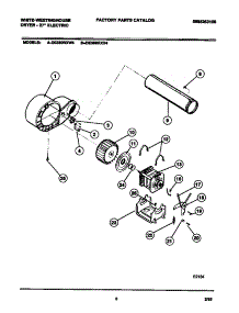 05 - Motor, Fan Housing, Exhaust Duct parts for Frigidaire Dryer DE350RXW4 from AppliancePartsPros.com