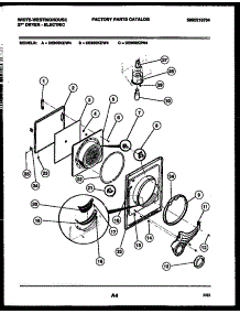 03 - Door Parts parts for Frigidaire Dryer DE600KDD4 from AppliancePartsPros.com