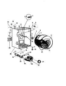 04 - Cabinet, Drum, Heater Housing parts for Frigidaire Dryer DE661JDH1 from AppliancePartsPros.com