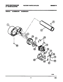 05 - Motor, Fan Housing, Exhaust Duct parts for Frigidaire Dryer DE800ADW4 from AppliancePartsPros.com