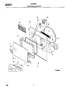 03 - P16d0021 Frnt Pnl,Door parts for Frigidaire Dryer WDE336RED1 from AppliancePartsPros.com