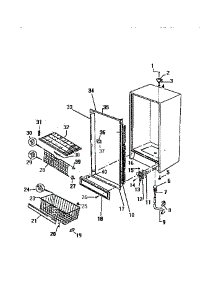 03 - Cabinet parts for Frigidaire Freezer FU196ERW1 from AppliancePartsPros.com
