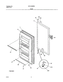 03 - Door parts for White Westinghouse Freezer WFU14K2BW0 from AppliancePartsPros.com