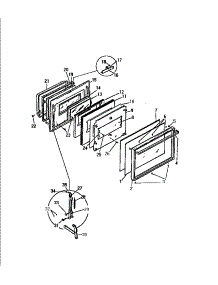 04 - Door parts for Frigidaire Range KF650GDF0 from AppliancePartsPros.com
