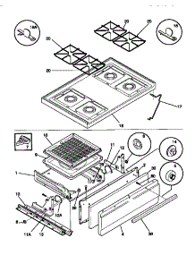 05 - Top / Drawer parts for Frigidaire Range WGF323BADC from AppliancePartsPros.com