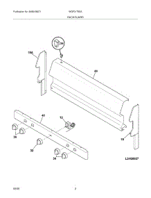 03 - Backguard parts for White Westinghouse Range WGF317ESA from AppliancePartsPros.com