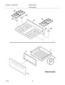 09 - Top / Drawer parts for White Westinghouse Range WWGF3004KWG from AppliancePartsPros.com