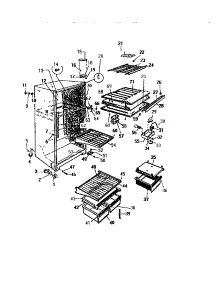 03 - Cabinet, Shelves, Divider, Fan Asse parts for Frigidaire Refrigerator RT216JCW0 from AppliancePartsPros.com