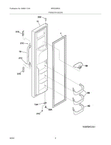 03 - Freezer Door parts for White Westinghouse Refrigerator WRS23W0AWA from AppliancePartsPros.com