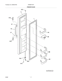 03 - Freezer Door parts for White Westinghouse Refrigerator WRS6W1EW7 from AppliancePartsPros.com