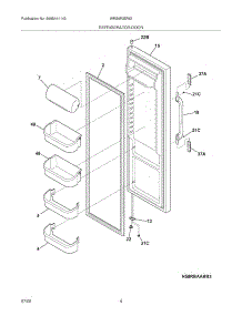 05 - Refrigerator Door parts for White Westinghouse Refrigerator WRS6R3EW2 from AppliancePartsPros.com