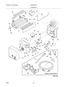 19 - Ice Maker parts for White Westinghouse Refrigerator WRS6R3EW8 from AppliancePartsPros.com