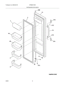 05 - Refrigerator Door parts for White Westinghouse Refrigerator WRS6W1EW5 from AppliancePartsPros.com