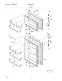 03 - Door parts for White Westinghouse Refrigerator WRT18MP6CSU from AppliancePartsPros.com