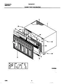 02 - Cabinet Front And Wrapper parts for Frigidaire Air Conditioner WAH094Y2T1 from AppliancePartsPros.com