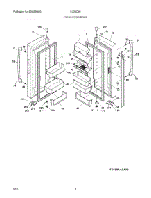 05 - Fresh Food Door parts for Electrolux Refrigerator EI23BC36IW2 from AppliancePartsPros.com