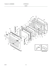 07 - Door parts for Electrolux Oven EI27EW35JS2 from AppliancePartsPros.com