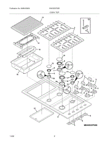 03 - Maintop parts for Electrolux Cooktop E46GC67ESS from AppliancePartsPros.com