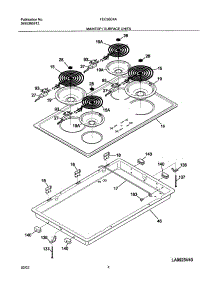 05 - Main Top parts for Frigidaire Cooktop FEC36C4ASB from AppliancePartsPros.com