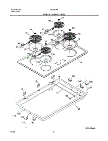 05 - Main Top parts for Frigidaire Cooktop FEC36C4ASC from AppliancePartsPros.com