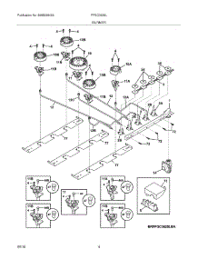 05 - Burner parts for Frigidaire Cooktop FFGC3625LBA from AppliancePartsPros.com