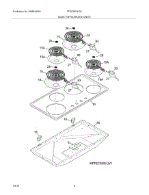 05 - Maintop / Surface Units parts for Frigidaire Cooktop FFEC3603LW1 from AppliancePartsPros.com