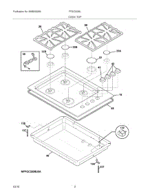 03 - Maintop parts for Frigidaire Cooktop FFGC3025LWA from AppliancePartsPros.com