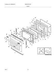 07 - Door parts for Electrolux Oven EW30EW5CGS7 from AppliancePartsPros.com