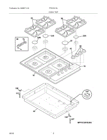 03 - Main Top parts for Frigidaire Cooktop FFGC3015LBB from AppliancePartsPros.com