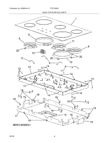 05 - Maintop / Surface Units parts for Frigidaire Cooktop FFEC3625LS1 from AppliancePartsPros.com