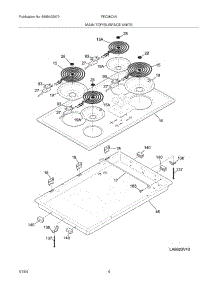 05 - Main Top parts for Frigidaire Cooktop FEC36C4ACD from AppliancePartsPros.com