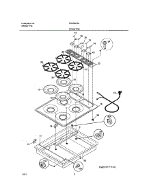 03 - Cooktop parts for Frigidaire Cooktop FGC26C3AUA from AppliancePartsPros.com