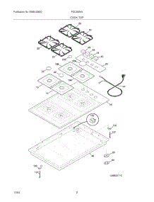 03 - Maintop parts for Frigidaire Cooktop FGC30S4AQC from AppliancePartsPros.com
