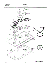 03 - Cooktop parts for Frigidaire Cooktop FGC36C4AWA from AppliancePartsPros.com