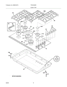 03 - Maintop parts for Frigidaire Cooktop FGGC3665KWA from AppliancePartsPros.com